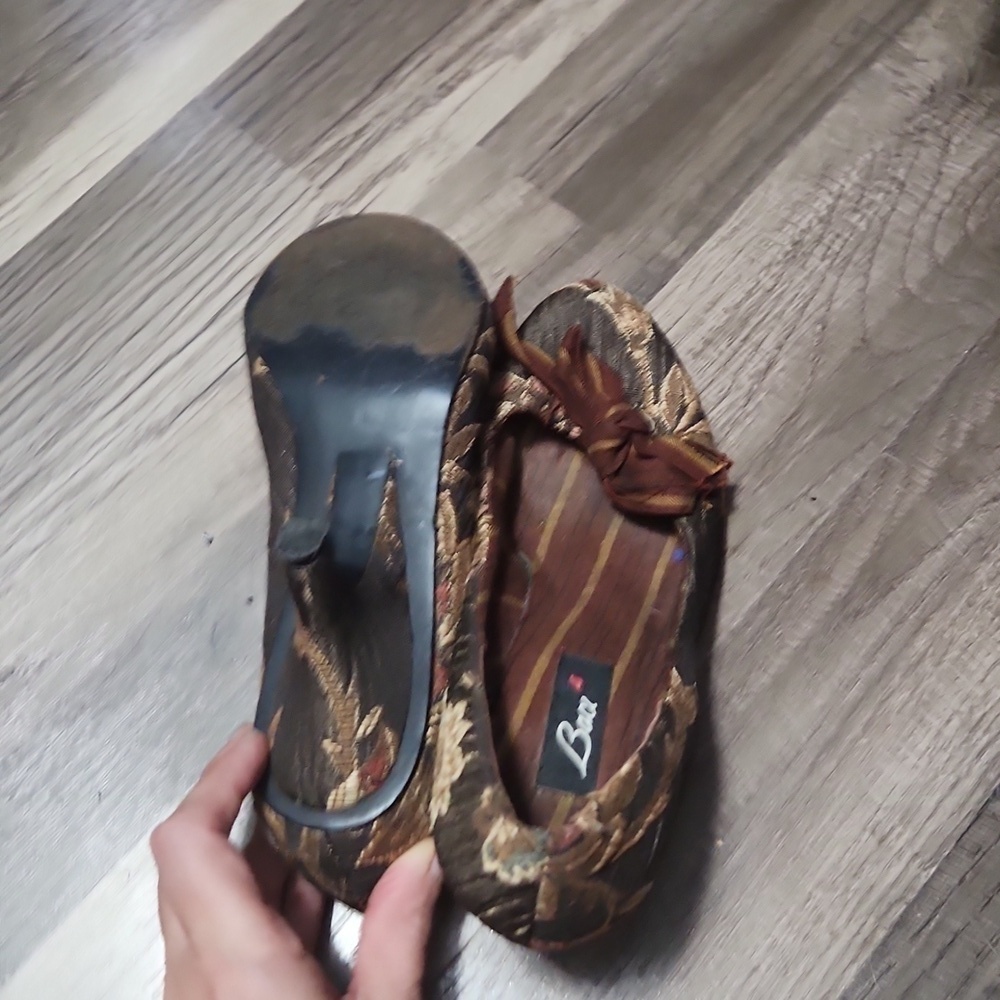 1920s Vintage Look Heels Size 6.5 Bow Has Matching Costume - Picture 5 of 6